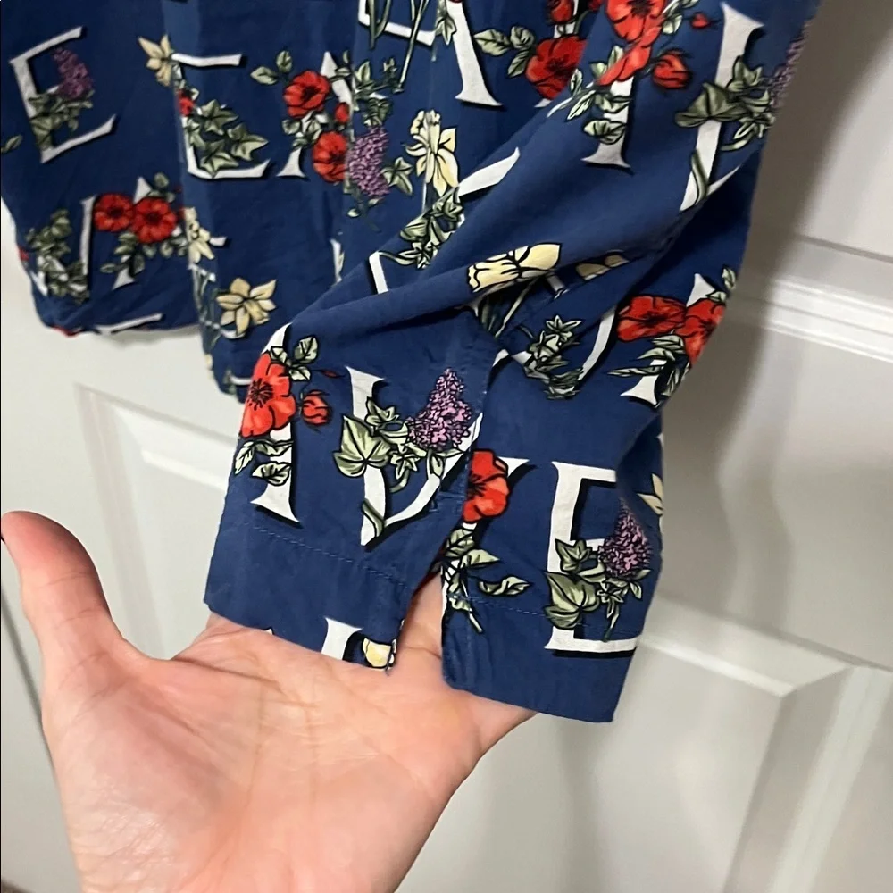 J. Crew Hawaiian Shirt Tropical Floral Print Large